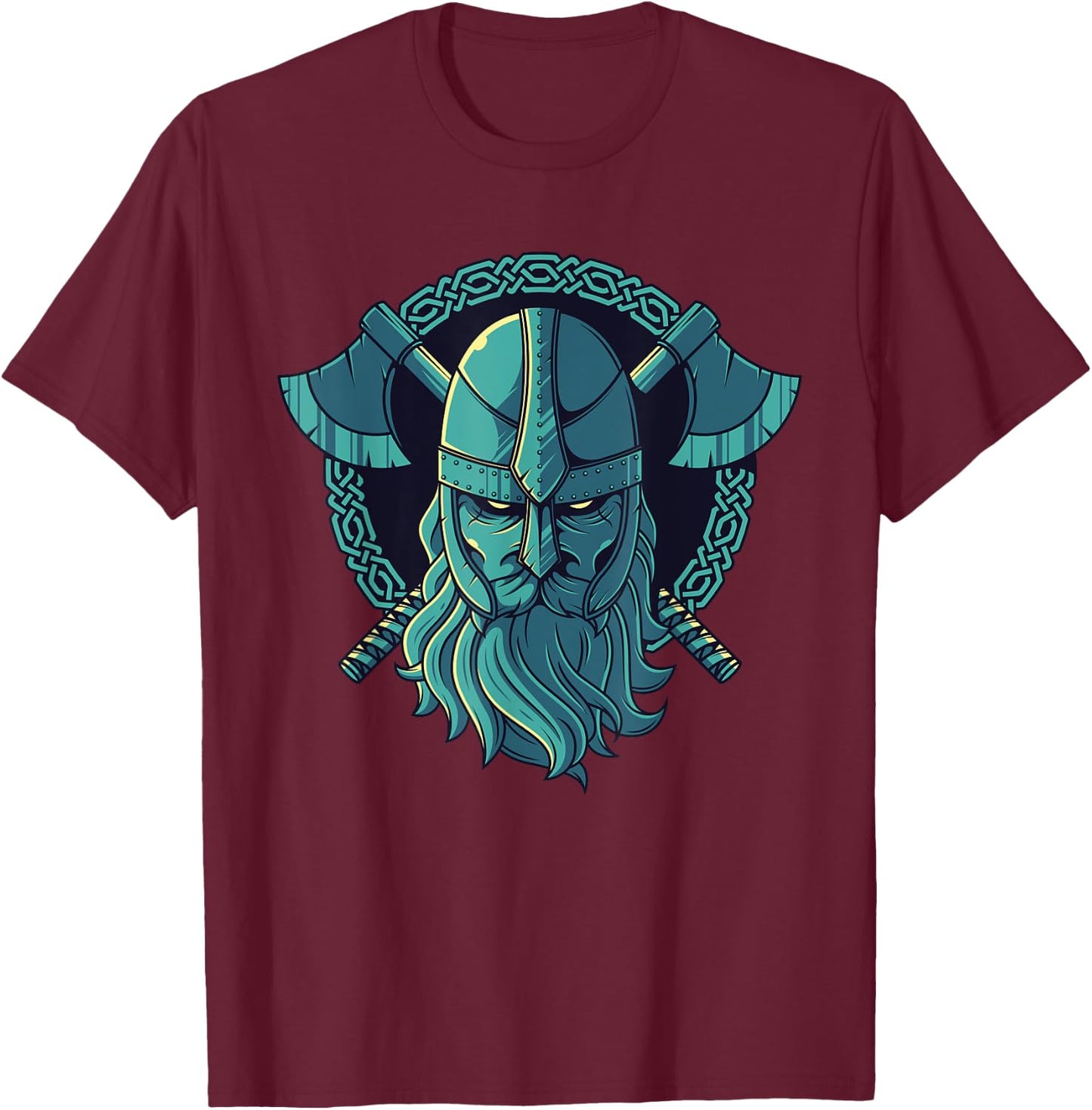 Nordic Viking Warrior Odin Mythology God Valhalla Norse T-Shirt - T-Shirt | Maroon