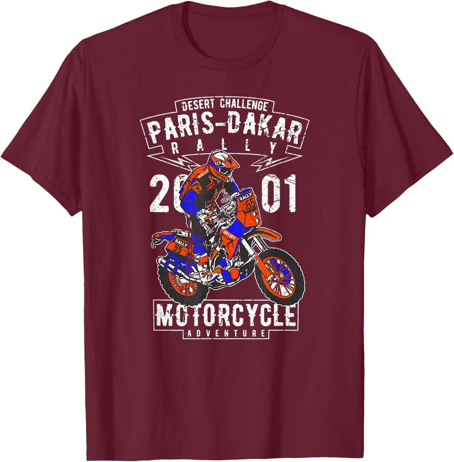 Paris-Dakar rally motorcycle adventure Sahara motocross T-Shirt - T-Shirt | Maroon