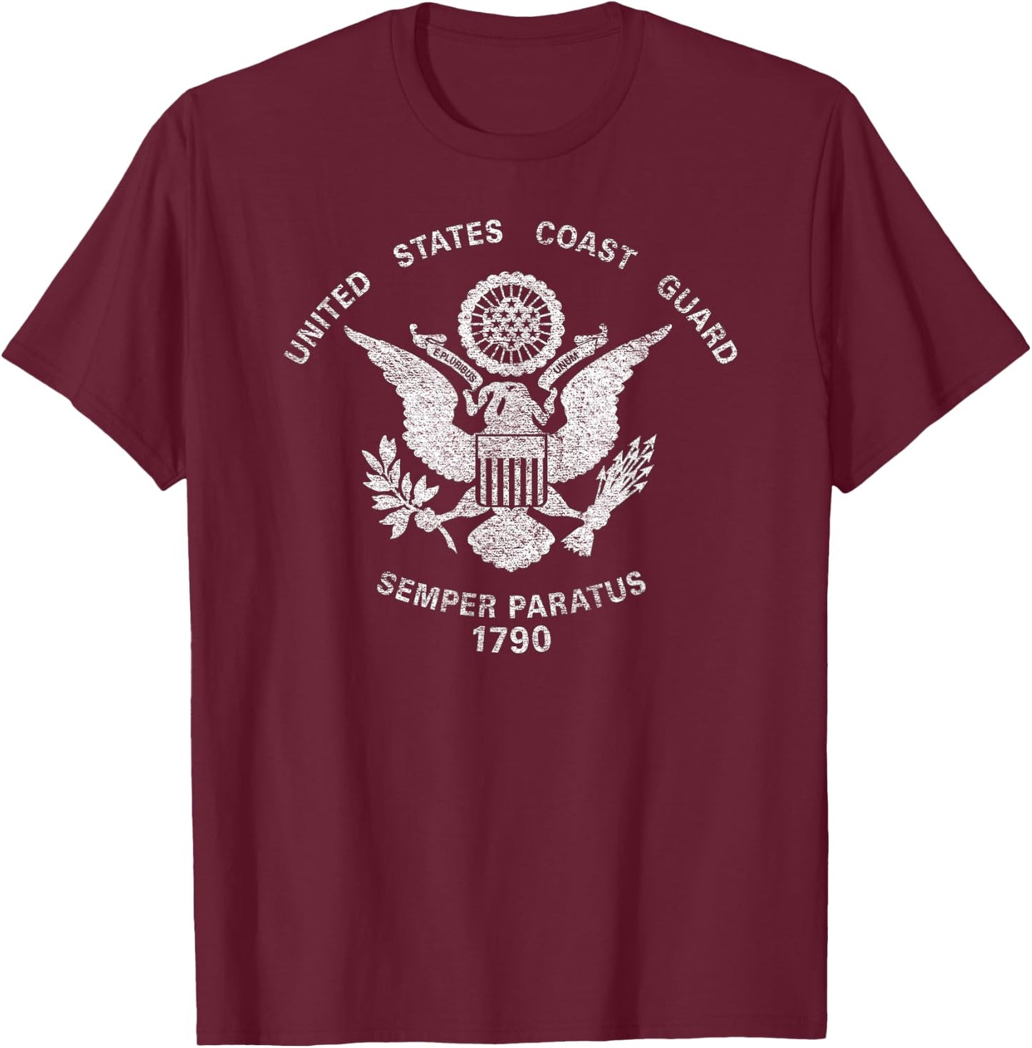 Us United States Coast Guard Uscg Eagle Flag T-Shirt - T-Shirt | Maroon