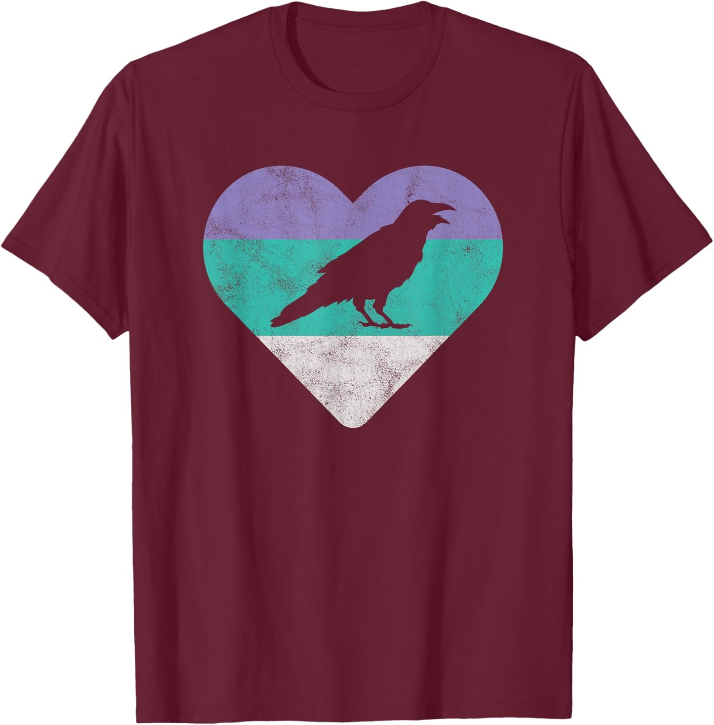 Raven Retro Bird Gift or Girls T-Shirt - T-Shirt | Maroon