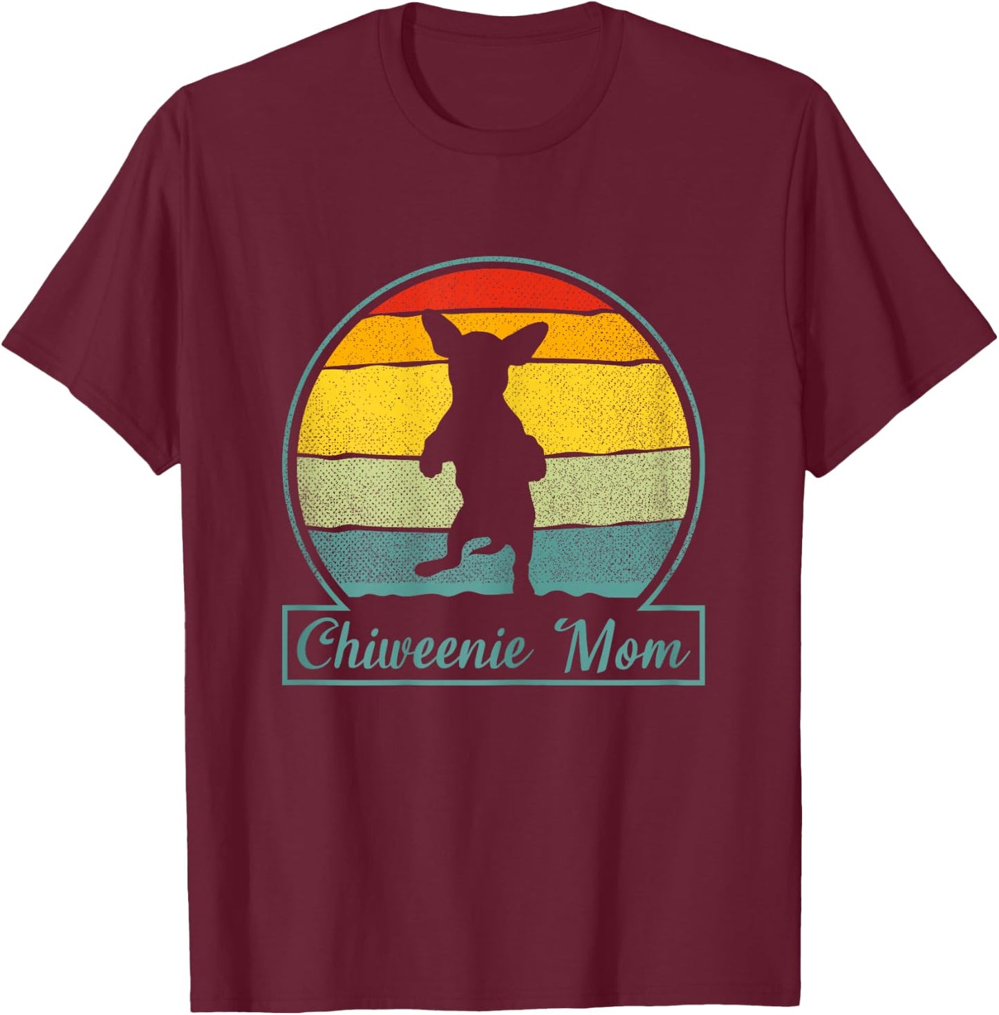 Chiweenie Mom Mama Cute Dog Lovers Dog Owners Women Kids T-Shirt - T-Shirt | Maroon