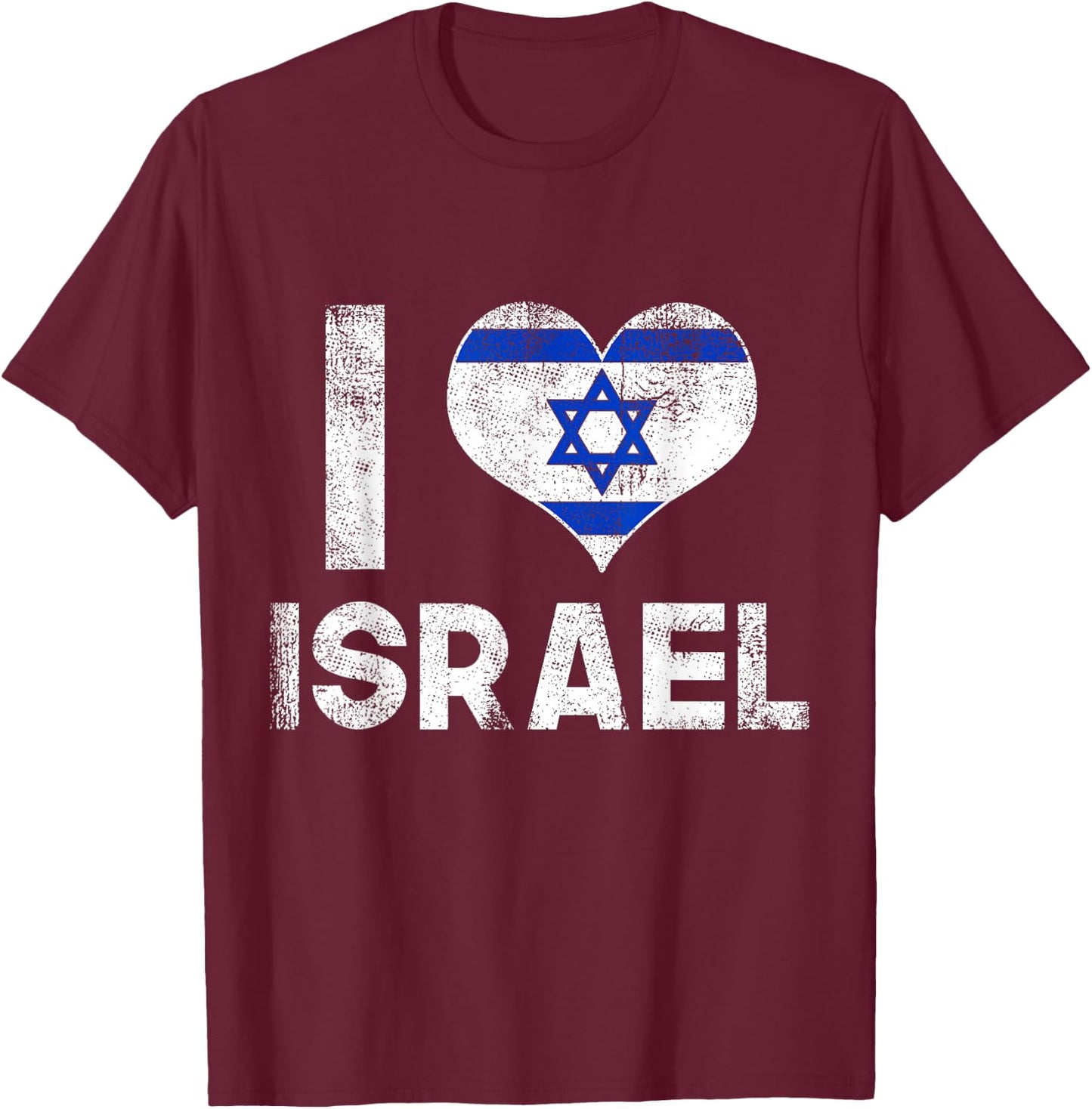 I Love Israel T-Shirt - T-Shirt | Maroon