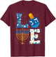 Hanukkah Love with Menorah for Jewish Christmas Holiday T-Shirt - T-Shirt | Maroon