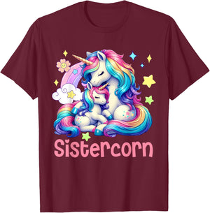 Sistercorn Mother's Day Sister Costume Unicorns Lover Family T-Shirt - T-Shirt | Maroon