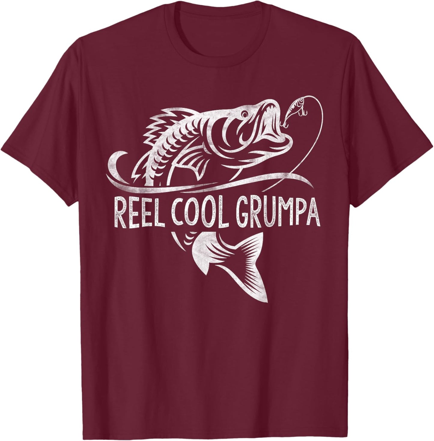 Reel Cool Grumpa Fishing Gifts Grumpa Father's Day T-Shirt - T-Shirt | Maroon