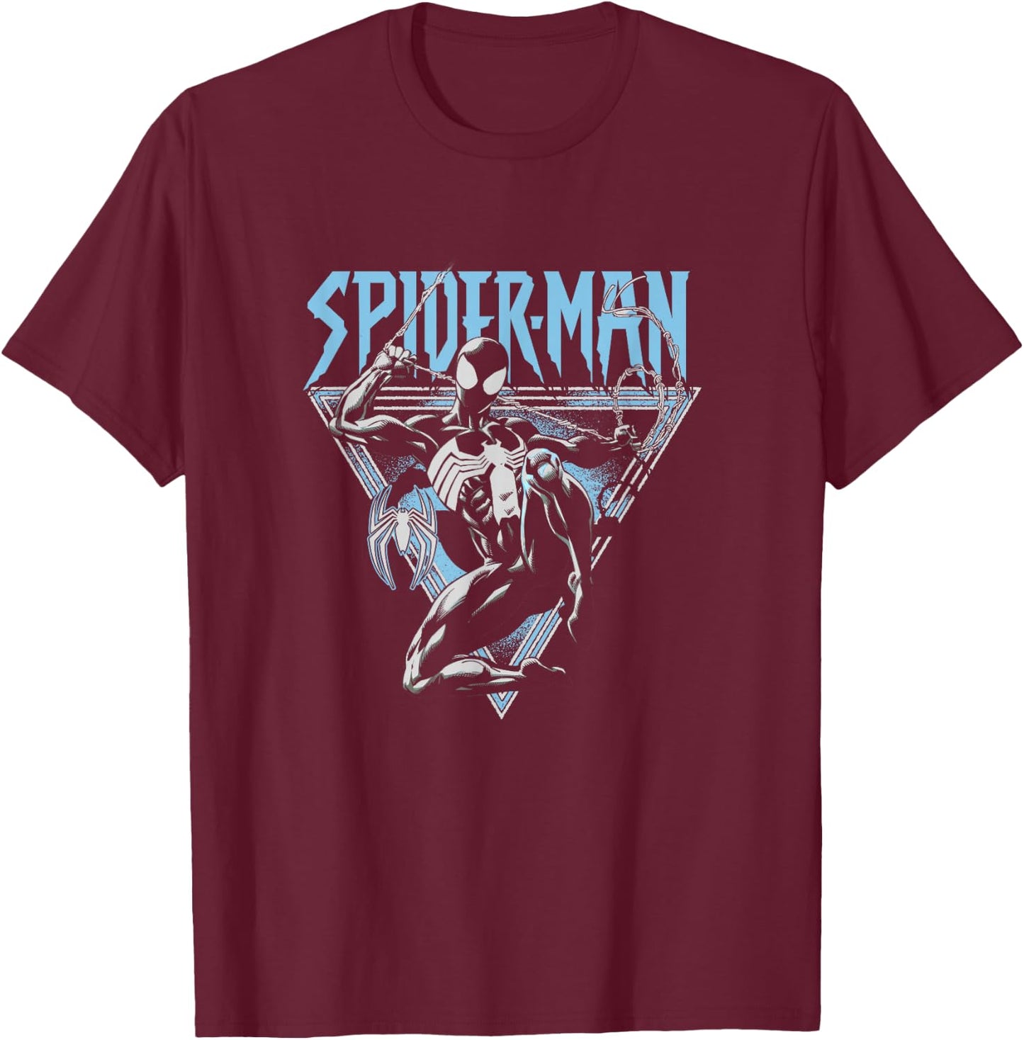 Marvel Spider-Man Symbiote Suit Epic Swing Big Chest Poster T-Shirt - T-Shirt | Maroon