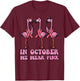 Breast Cancer Flamingo October We Wear Pink Men Women Kids T-Shirt - T-Shirt | Maroon