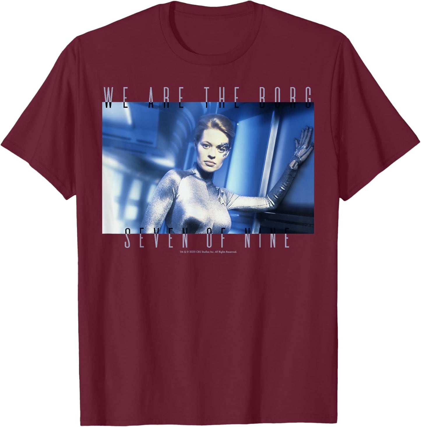 Star Trek: Voyager We Are The Borg Seven Of Nine T-Shirt - T-Shirt | Maroon