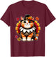 Funny Thanksgiving Shirts by Merch4life Pilgrim Cat in Turkey Disguise Thanksgiving T-Shirt - T-Shirt | Maroon