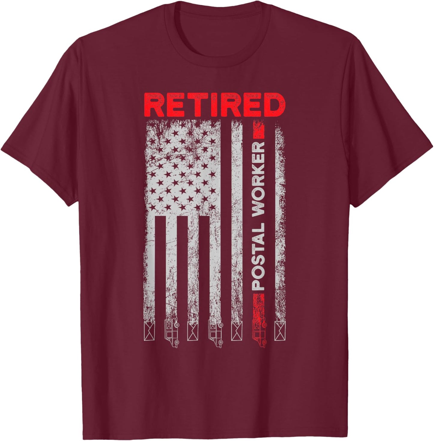 Retired Postal Worker Achieved Mailman Retirement T-Shirt - T-Shirt | Maroon