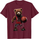 Cute teddy bear playing basketball Sport Women Kids T-Shirt - T-Shirt | Maroon