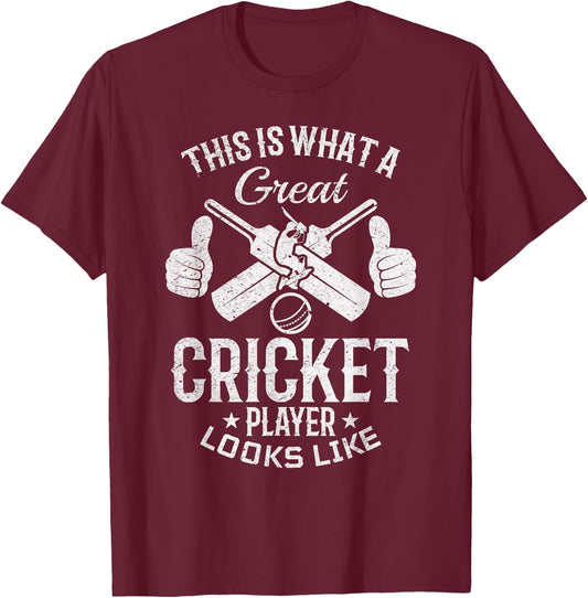 This is what a great Cricket player looks like - Cricket T-Shirt - T-Shirt | Maroon