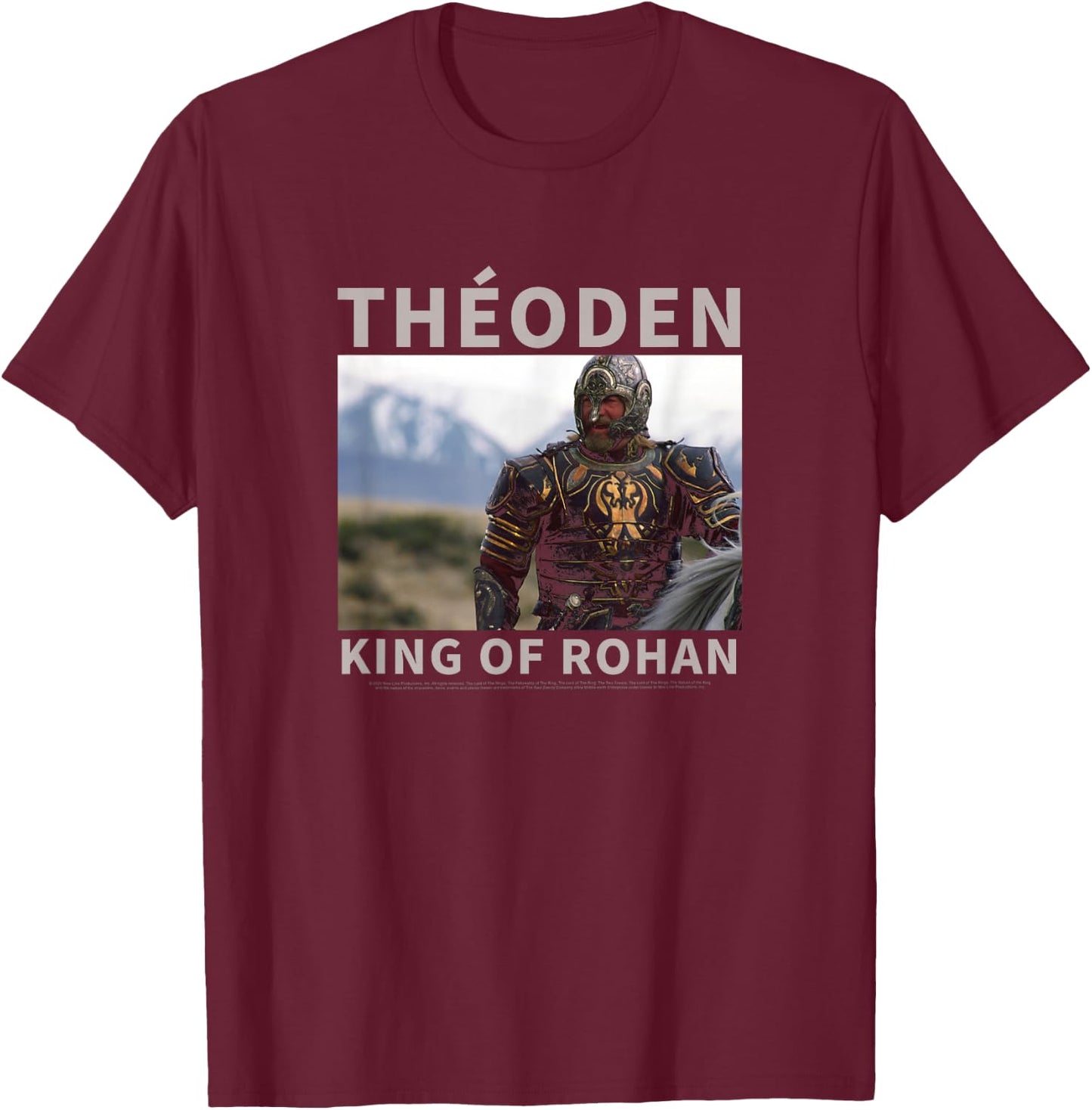 The Lord Of The Rings Theoden King Of Rohan Poster T-Shirt - T-Shirt | Maroon