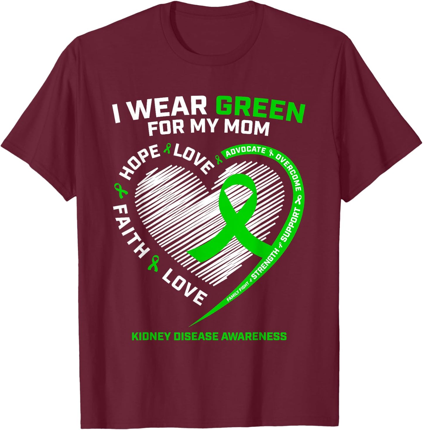 Warrior Fighter Women Men Gifts Mom Kidney Disease Awareness T-Shirt - T-Shirt | Maroon