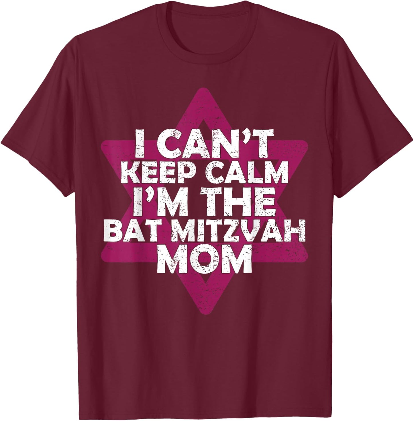Star Of David Jewish Mom Bat Mitzvah T-Shirt - T-Shirt | Maroon