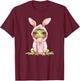 Frog Dressed As Bunny Rabbit Cute Spring Watercolor Easter T-Shirt - T-Shirt | Maroon