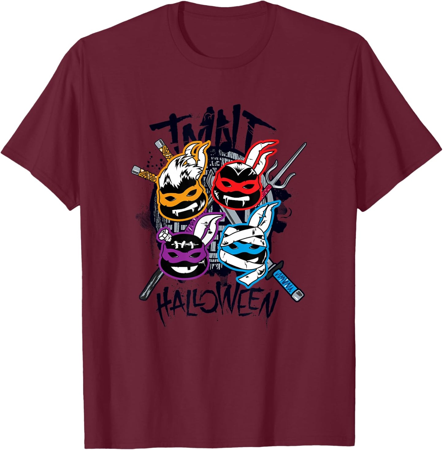 Teenage Mutant Ninja Turtles Halloween Spooky Ninja Crew T-Shirt - T-Shirt | Maroon