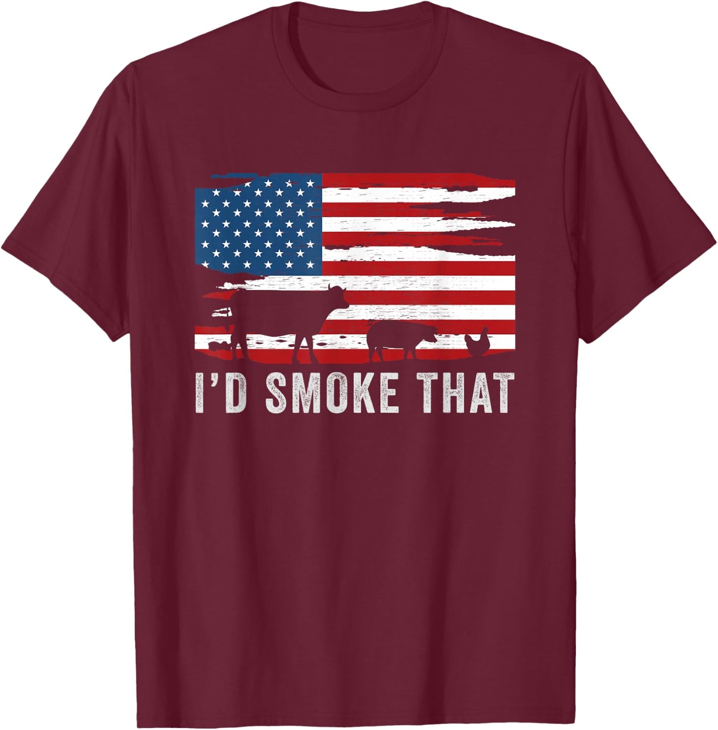Id Smoke That Barbecue T-Shirt - T-Shirt | Maroon
