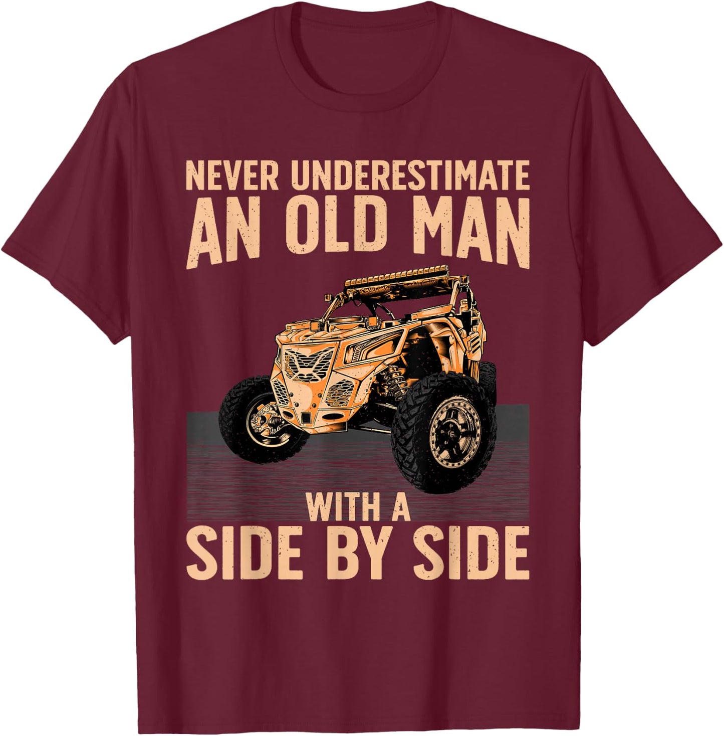Cool SXS for Grandpa Men Dad Offroad UTV ATV Side-by-Side T-Shirt - T-Shirt | Maroon