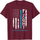 Thyroid Cancer Warrior US Flag T-Shirt - T-Shirt | Maroon