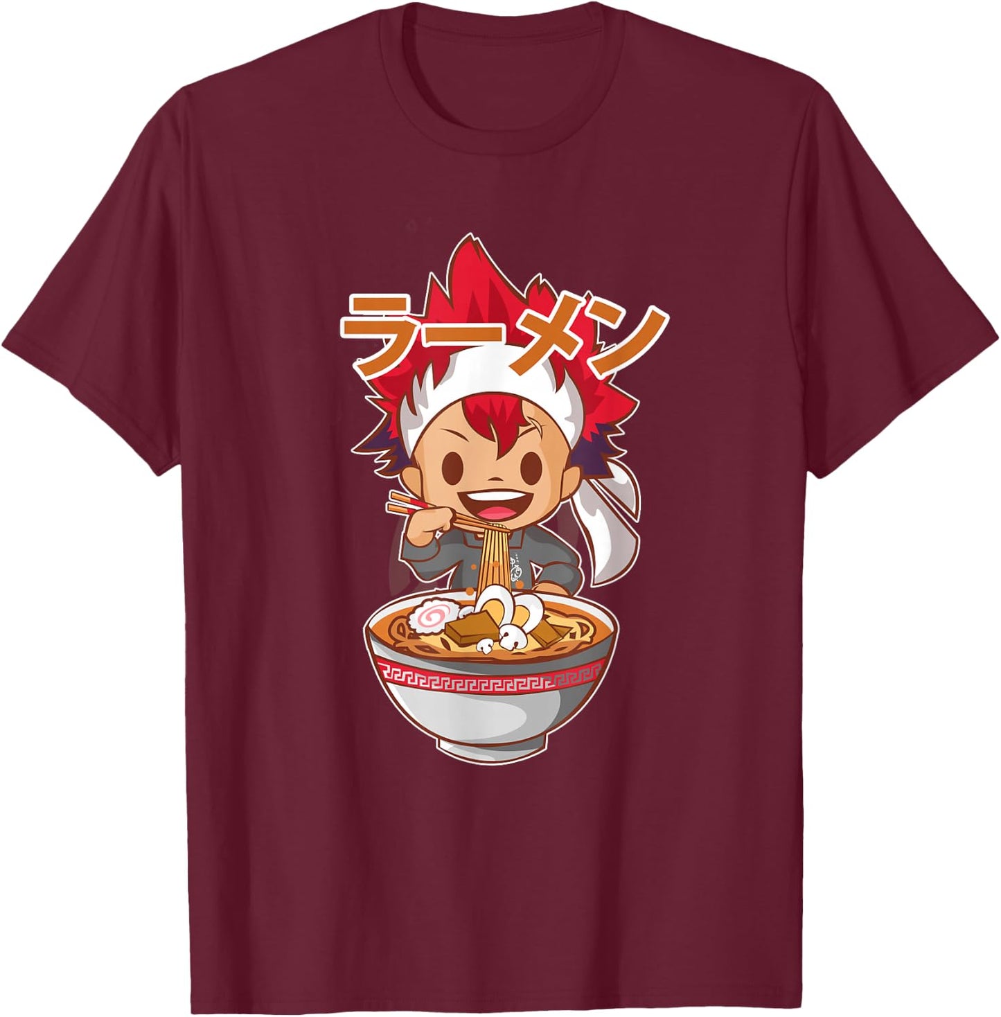 Ramen Food Wars Anime T-Shirt - T-Shirt | Maroon