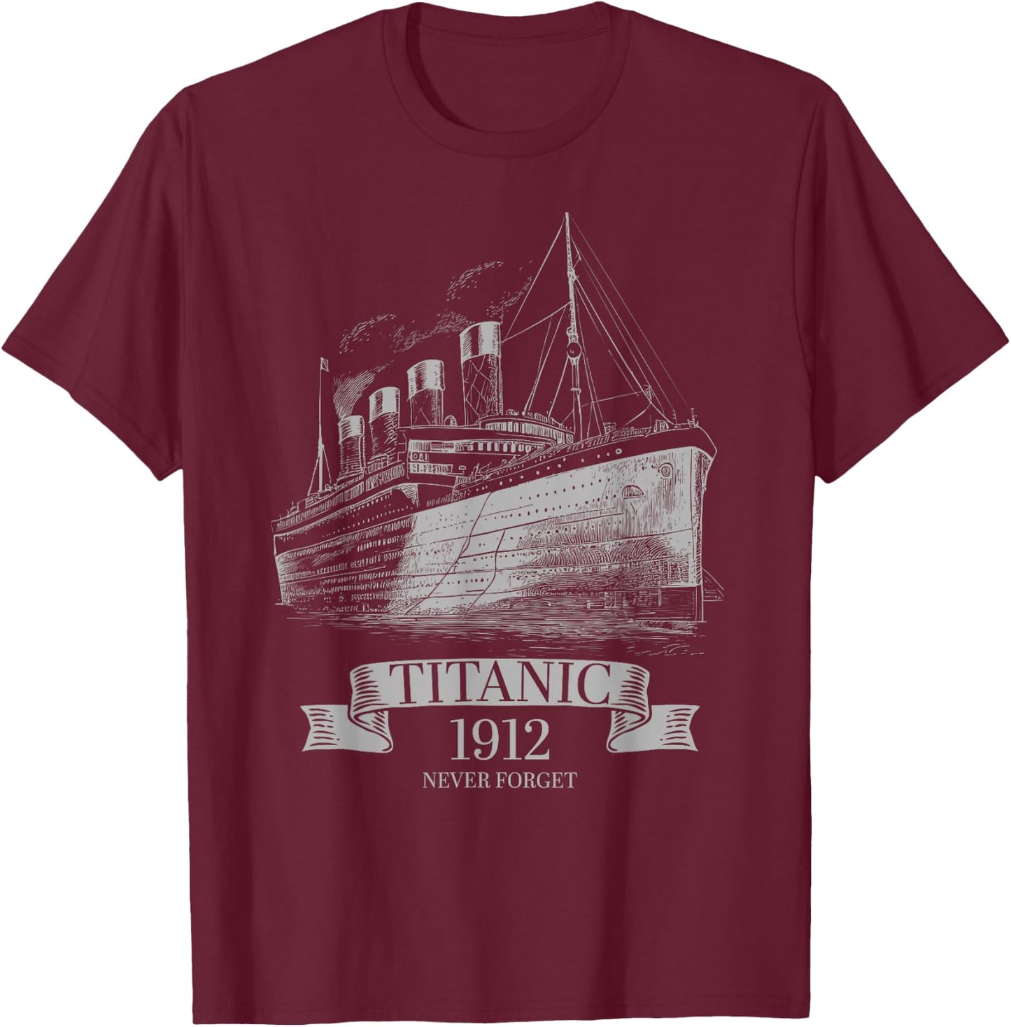 Titanic vintage 1912 Remembrance Day iconic steam ship lover T-Shirt - T-Shirt | Maroon