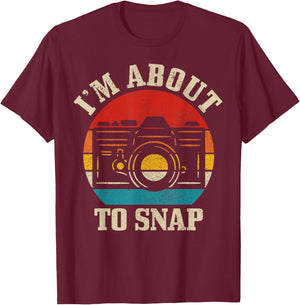Photographer Gift Camera Saying Funny Vintage Photography T-Shirt - T-Shirt | Maroon
