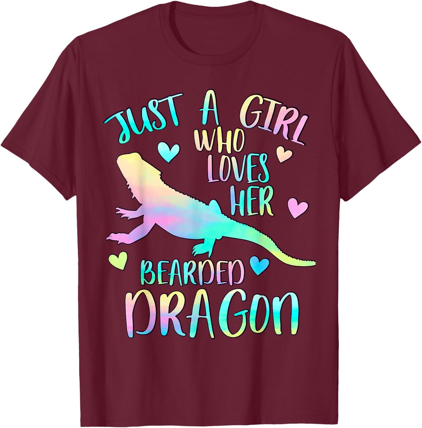 Just a Girl Who Loves her Bearded Dragon Dragons lover T-Shirt - T-Shirt | Maroon
