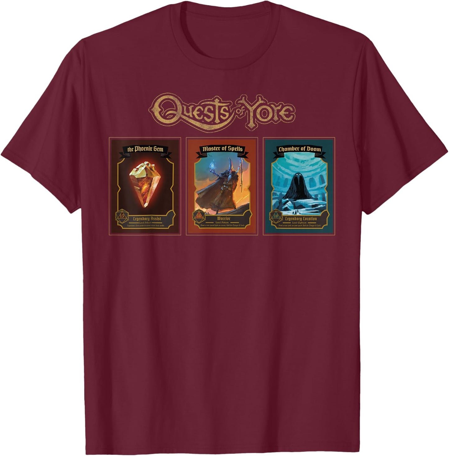Disney Pixar Onward Quests Of Yore Cards T-Shirt - T-Shirt | Maroon