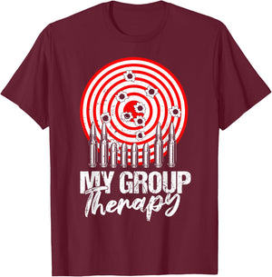 Gun Owner Group Therapy Shirt Funny Shooting Range Target T-Shirt - T-Shirt | Maroon