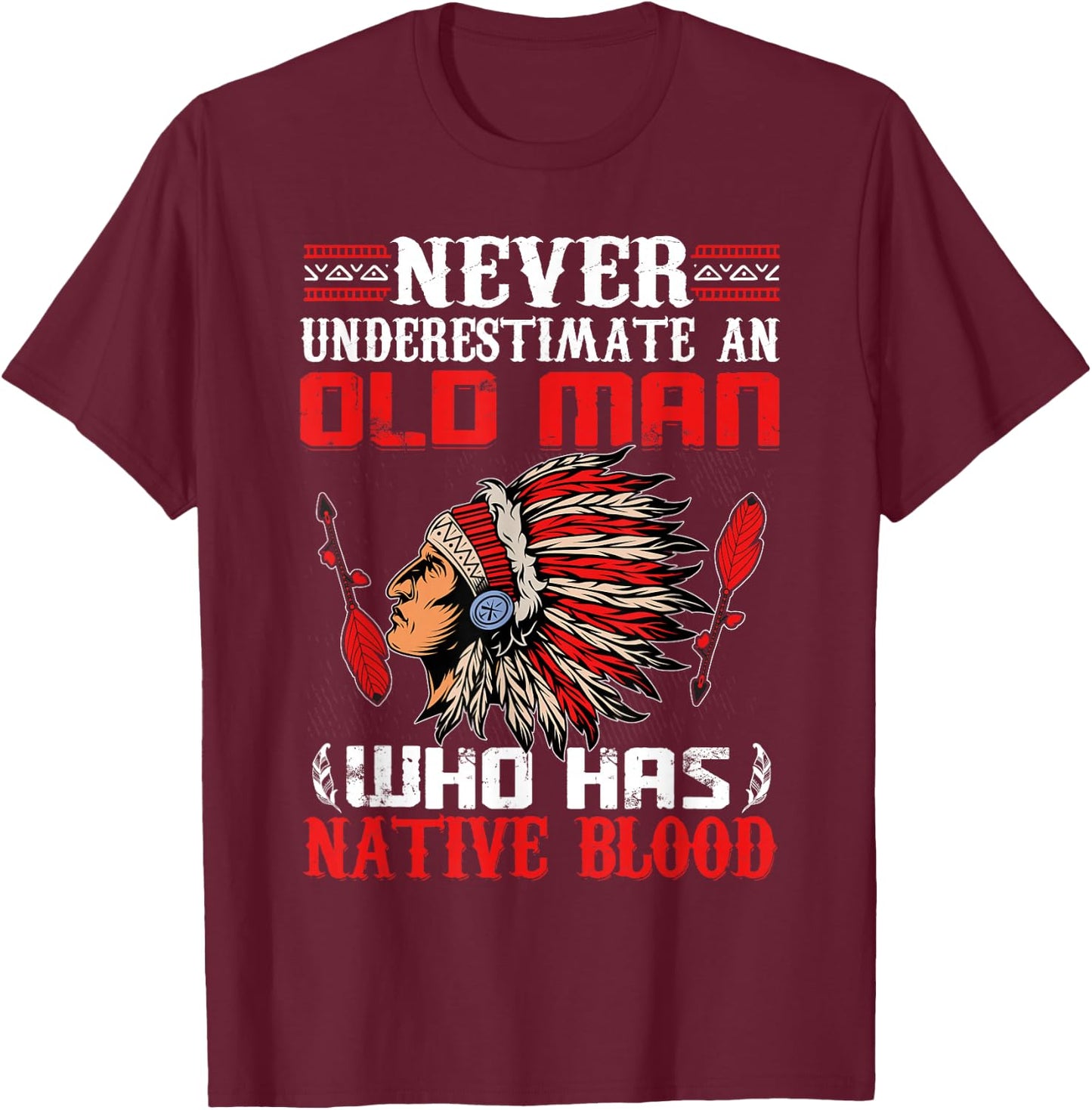 Native American Art Lover Chief Native Indian T-Shirt - T-Shirt | Maroon