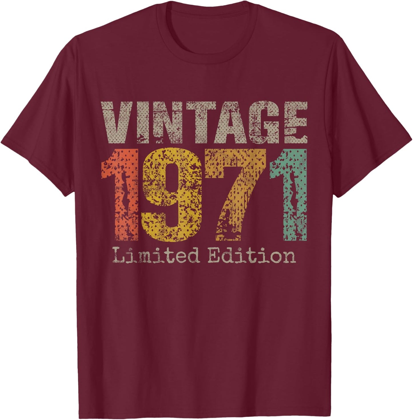 Vintage 1971 Limited Edition 54th Birthday Gifts 54 Year Old T-Shirt - T-Shirt | Maroon