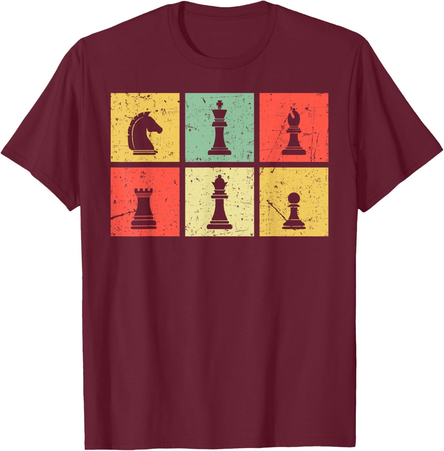Funny Chess Gift Women Boys Kids Chess Player Pieces T-Shirt - T-Shirt | Maroon