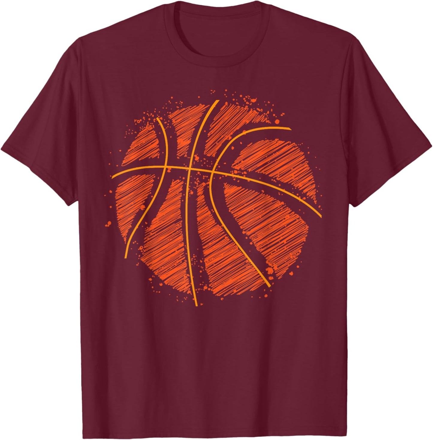 Basketball Strokes Graphic Graffiti Cool Basketball Player T-Shirt - T-Shirt | Maroon