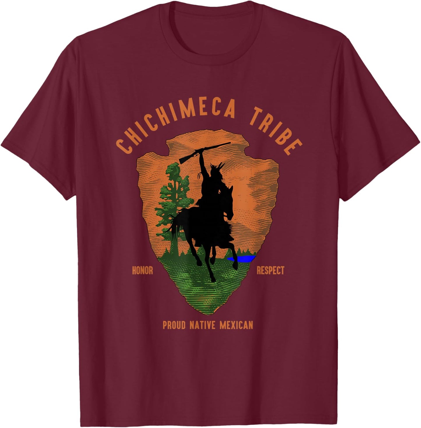 Chichimeca Tribe Native Mexican Indian Proud Retro Arrow T-Shirt - T-Shirt | Maroon