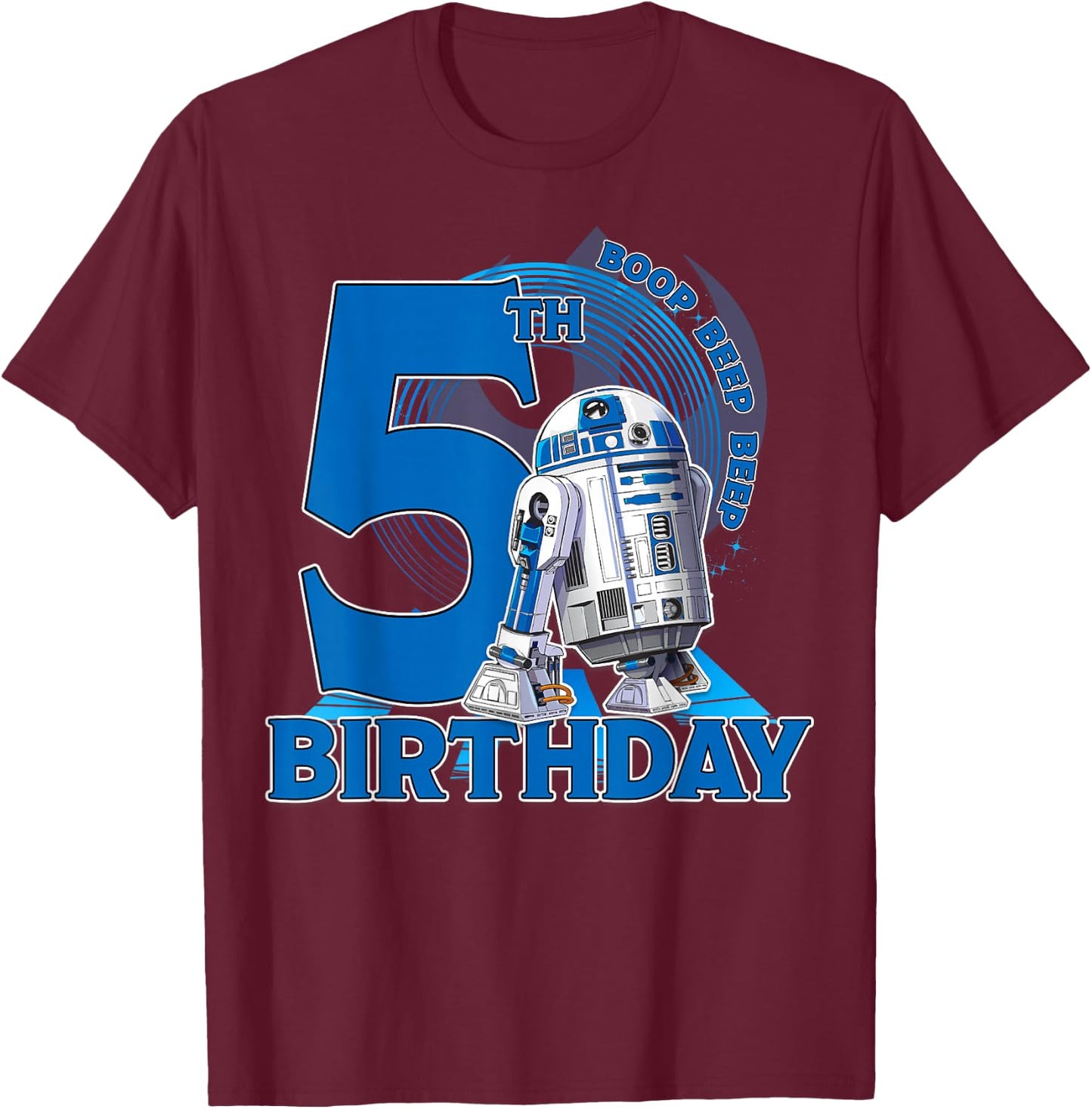 Star Wars R2-D2 Boop Beep Beep 5th Birthday T-Shirt - T-Shirt | Maroon