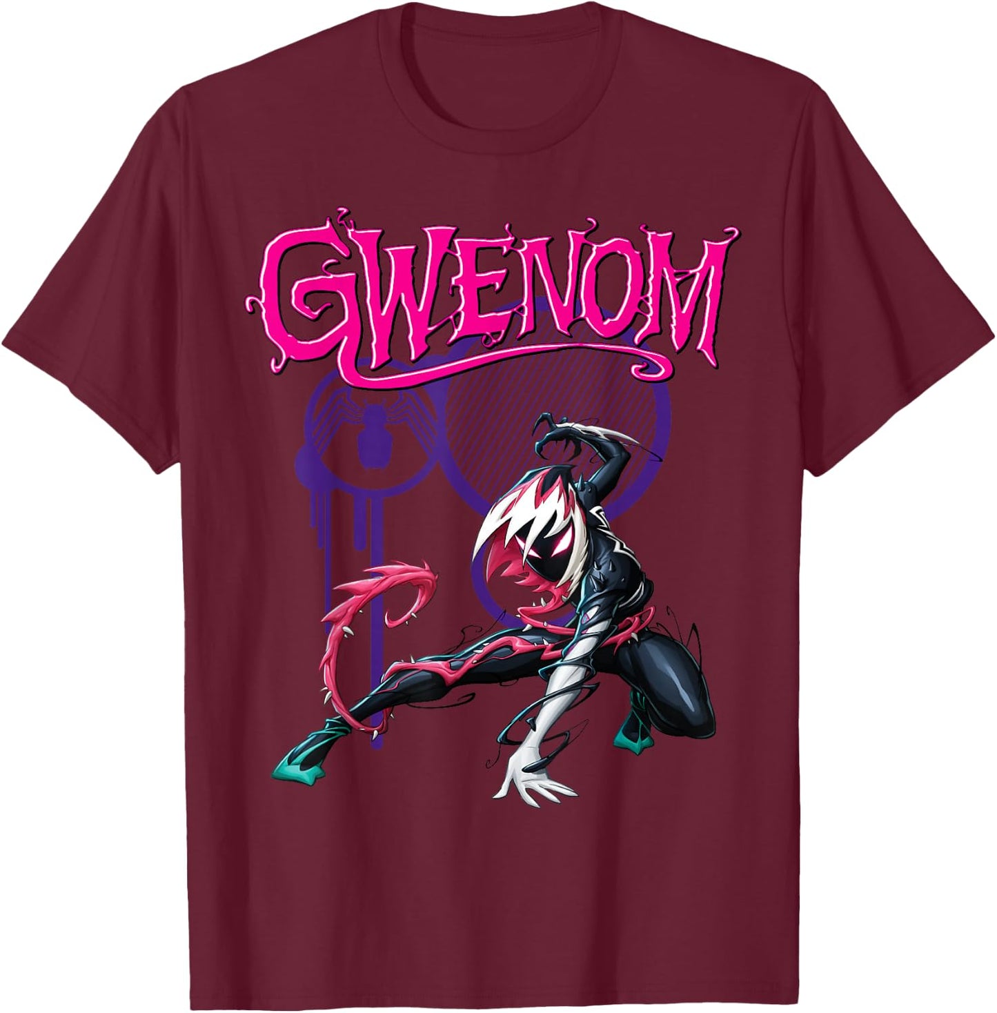 Marvel Spider-Man Maximum Venom Gwenom Small T-Shirt - T-Shirt | Maroon