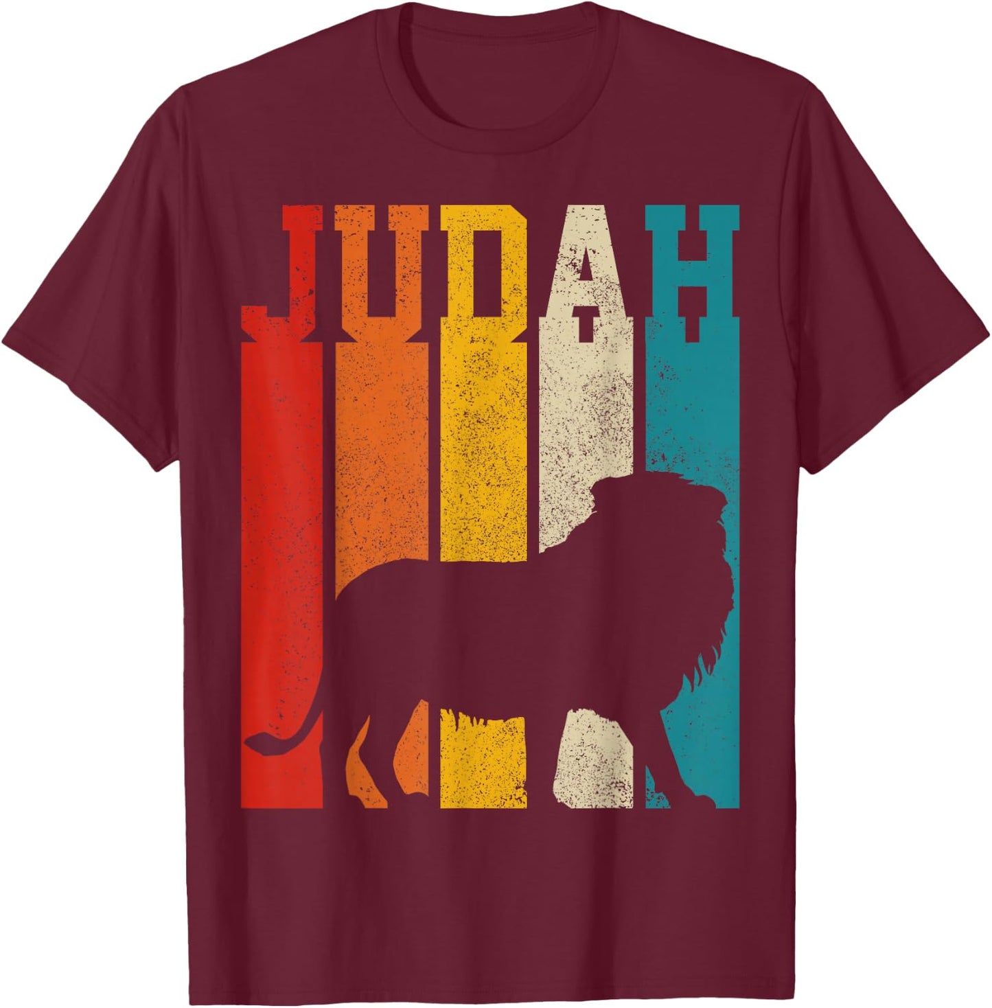 Lion Of Judah Rastafari Ethiopia Africa Reggae Vintage Lion T-Shirt - T-Shirt | Maroon