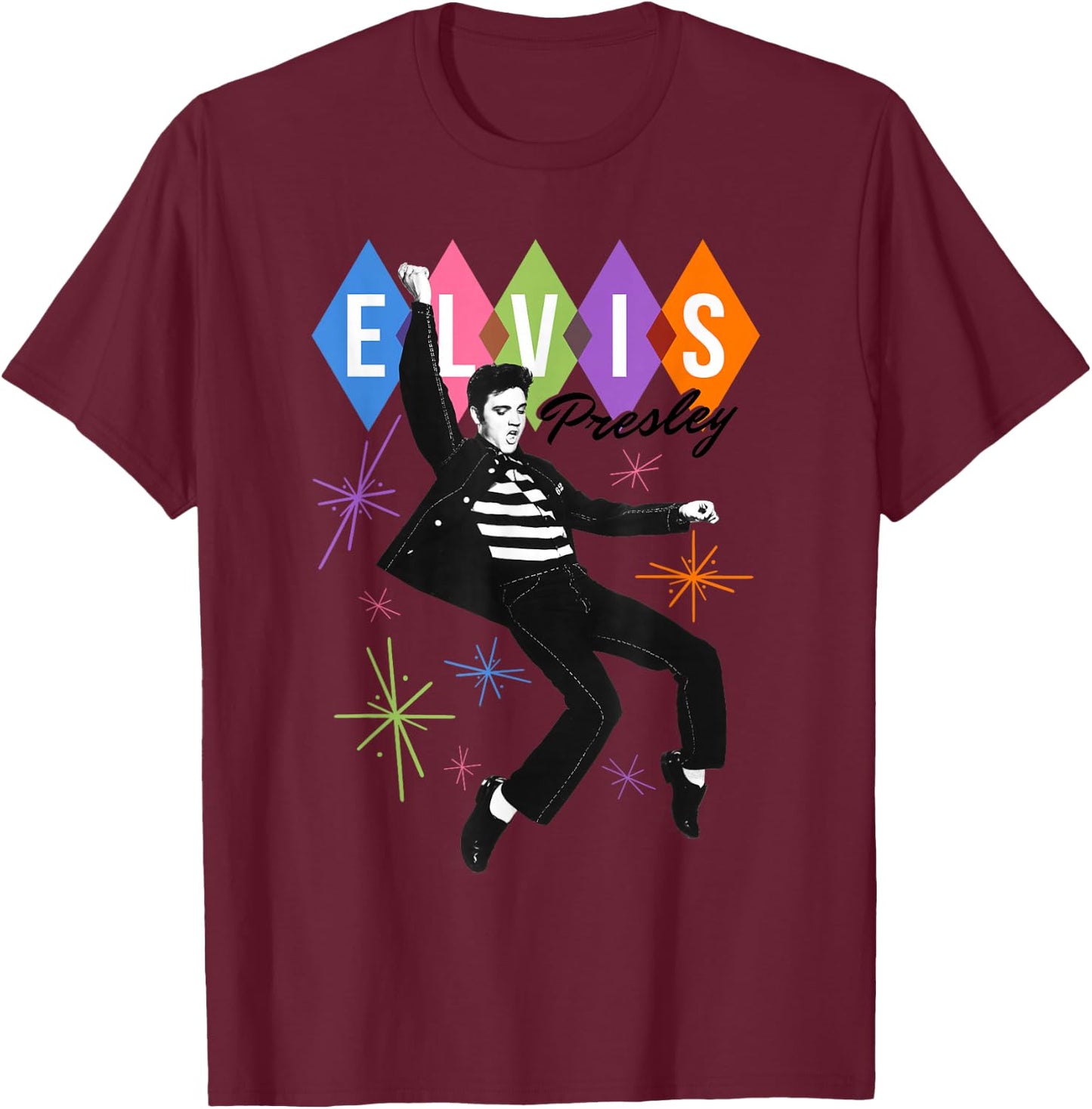 Elvis Presley Official Dancing Star T-Shirt - T-Shirt | Maroon