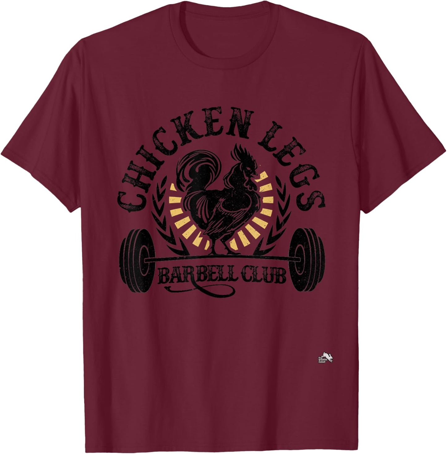 Funny Chicken Legs Barbell Work Out Gym T-Shirt - T-Shirt | Maroon
