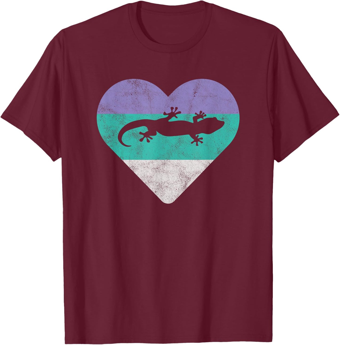 Gecko Retro Lizard Gift or Girls T-Shirt - T-Shirt | Maroon