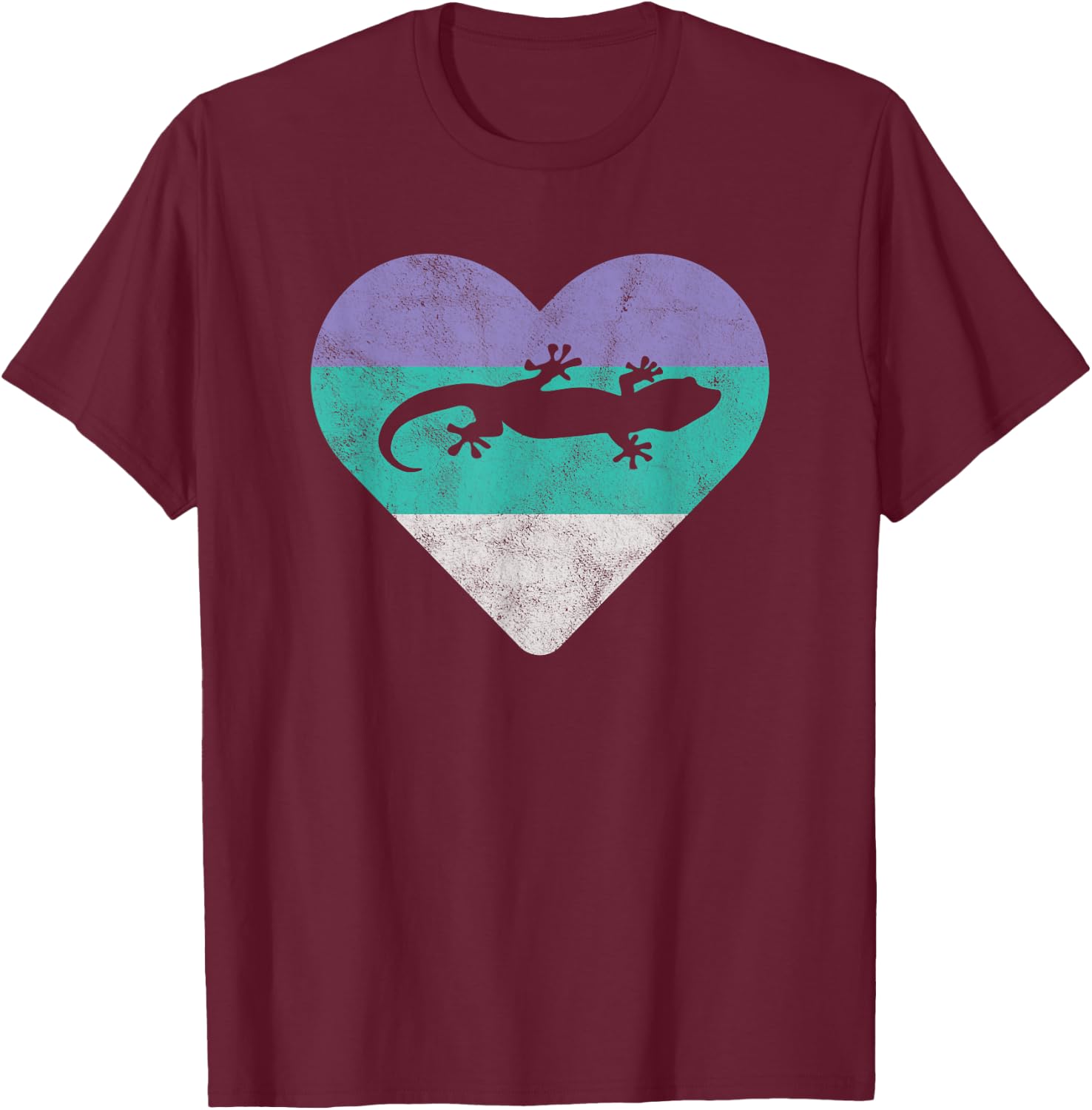 Gecko Retro Lizard Gift or Girls T-Shirt - T-Shirt | Maroon