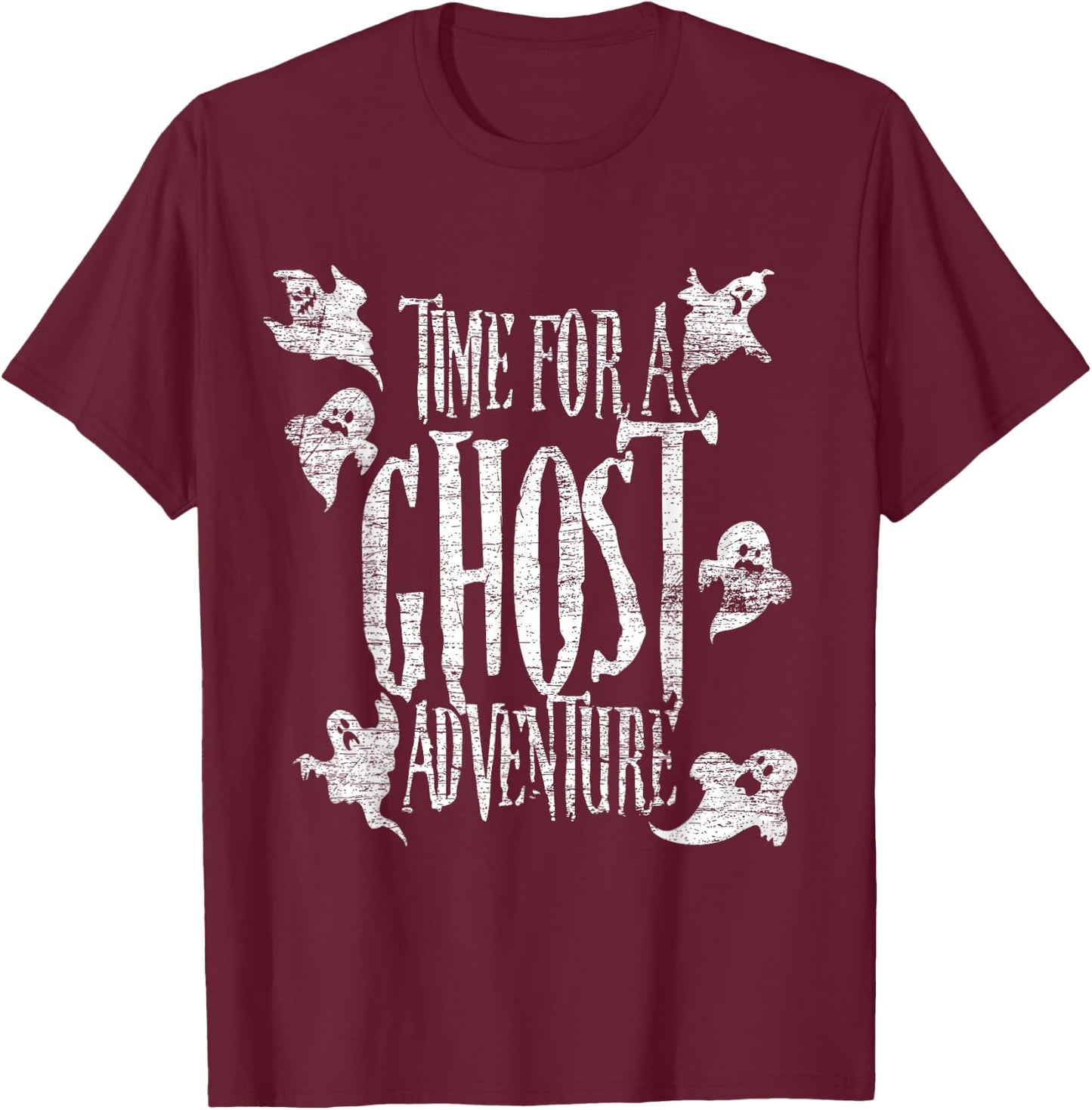 Time For A Ghost Adventure Ghost T-Shirt - T-Shirt | Maroon