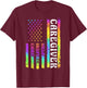 Caregiver Appreciation American Watercolor Flag Help Inspire T-Shirt - T-Shirt | Maroon