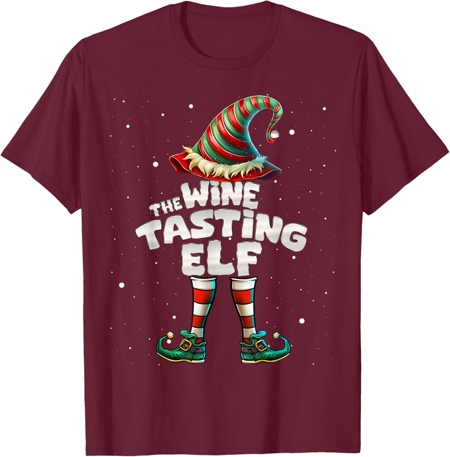 I'm The Wine Tasting Elf Family Matching Group Christmas T-Shirt - T-Shirt | Maroon