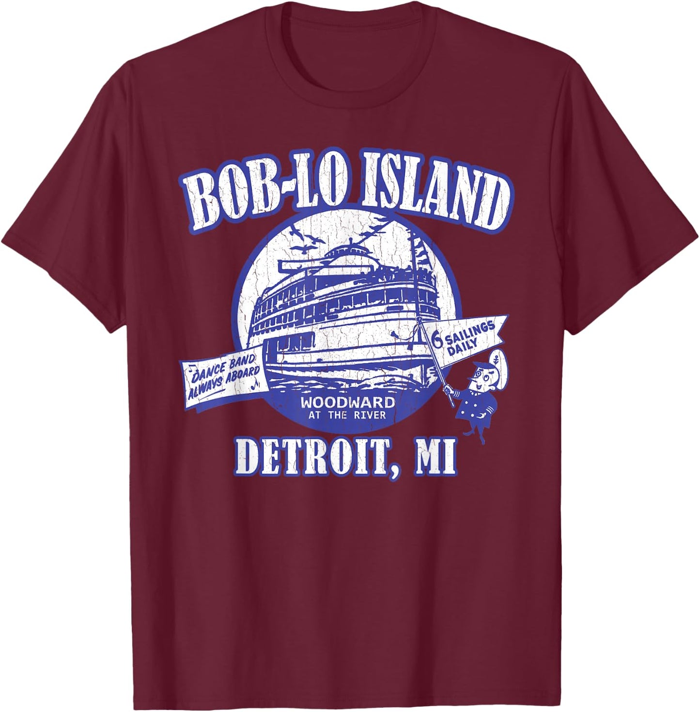 Boblo Island Detroit Michigan (vintage look) T-Shirt - T-Shirt | Maroon