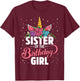 Sister Of The Birthday Girl Unicorn Girls Family Matching T-Shirt - T-Shirt | Maroon