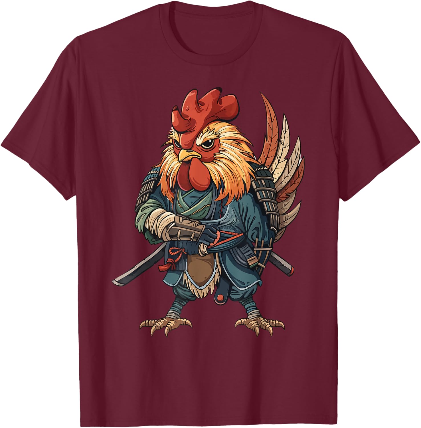 Samurai Chicken T-Shirt - T-Shirt | Maroon