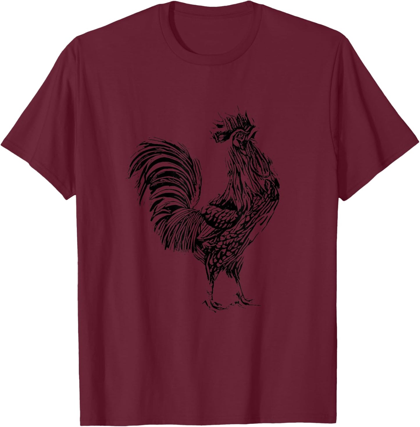 Rooster Chicken Motif Farmer colorful Farm Animals Chickens T-Shirt - T-Shirt | Maroon