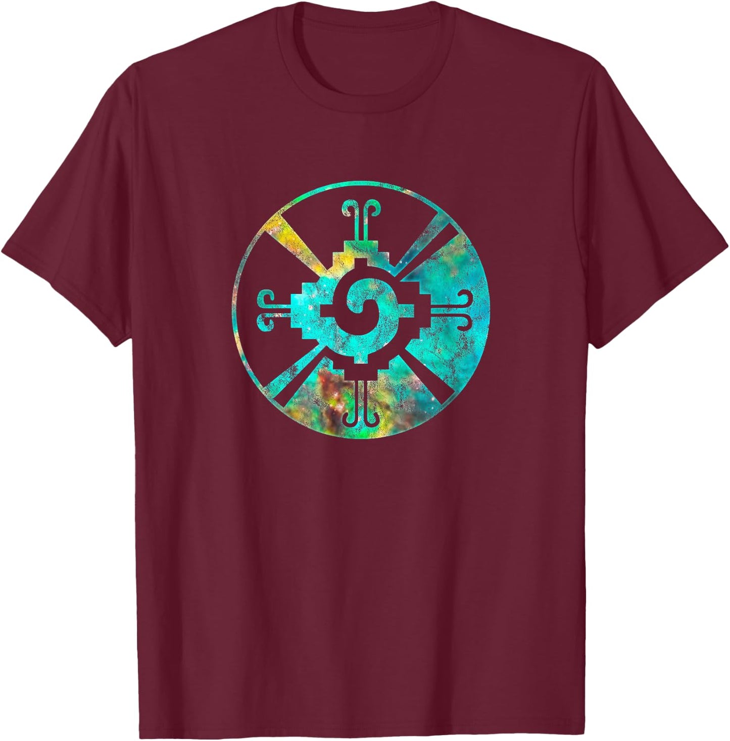 Hunab Ku, Maya, symbol, Indian, heart of the galaxy, mystic T-Shirt - T-Shirt | Maroon